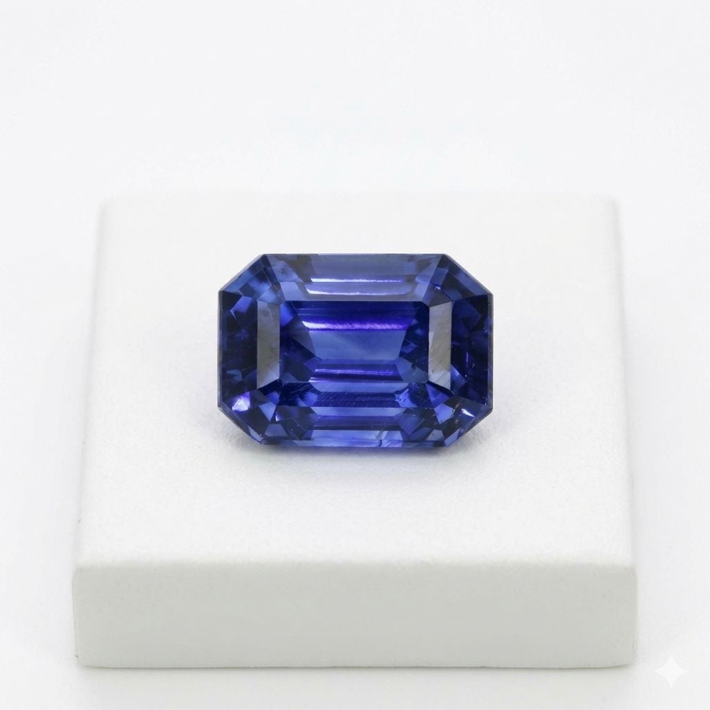 3.68 Carat Unheated Kashmir Blue Sapphire – GIA Certified Emerald Cut Natural Ge