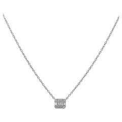 3.68 Carats White Diamond White Gold Necklace