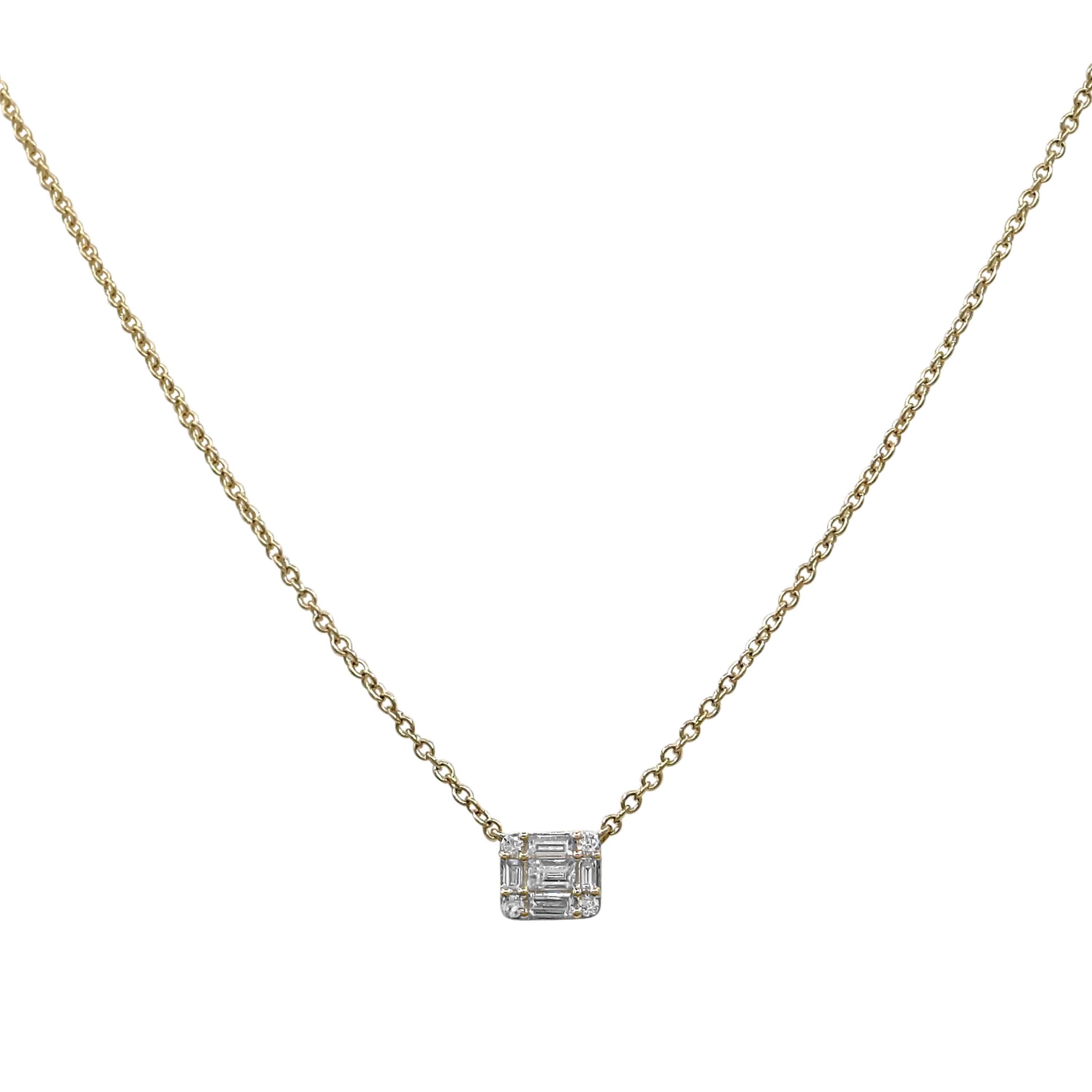 Taille mixte Collier en or jaune avec diamants blancs de 3,68 carats en vente