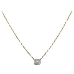 3.68 Carats White Diamond Yellow Gold Necklace