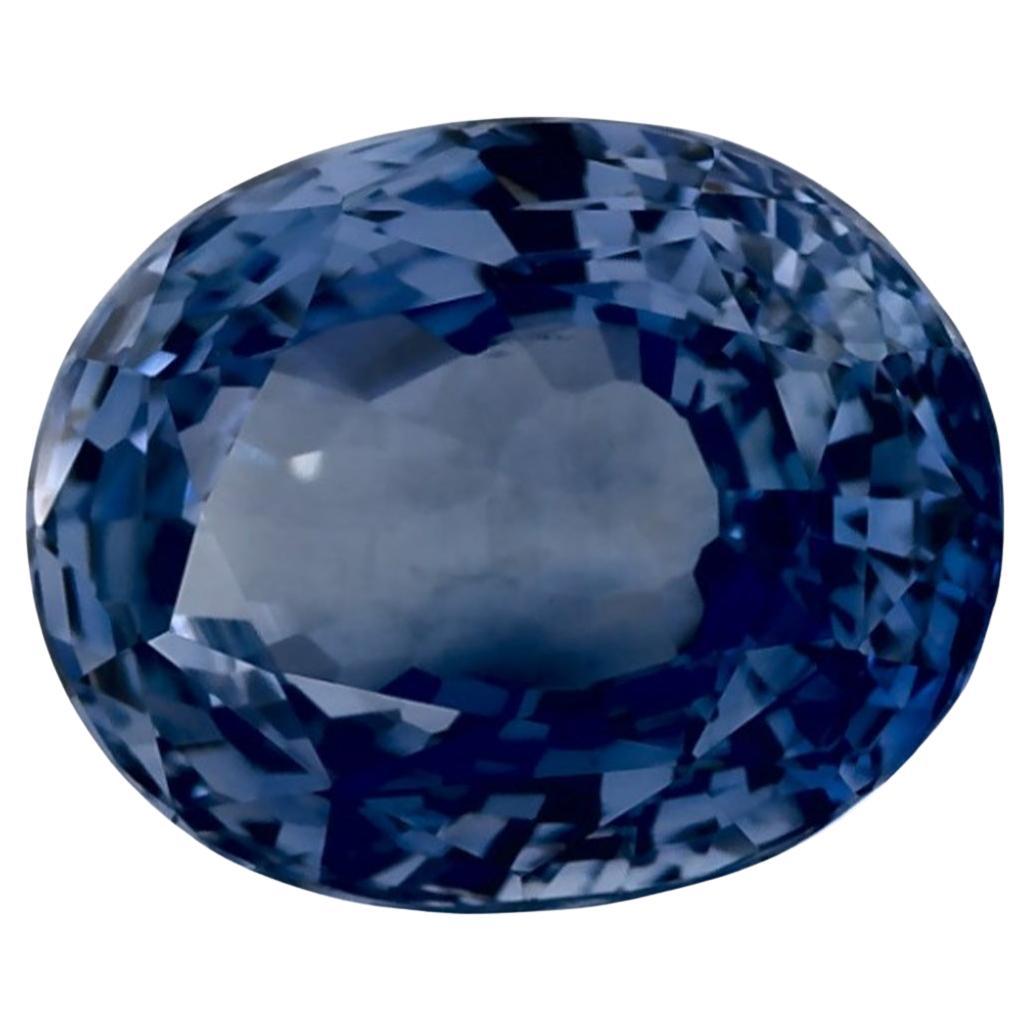 3.68 Ct Blue Sapphire Oval Loose Gemstone