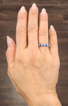 2.52 ct Natural Sapphire & Diamond Eternity Band