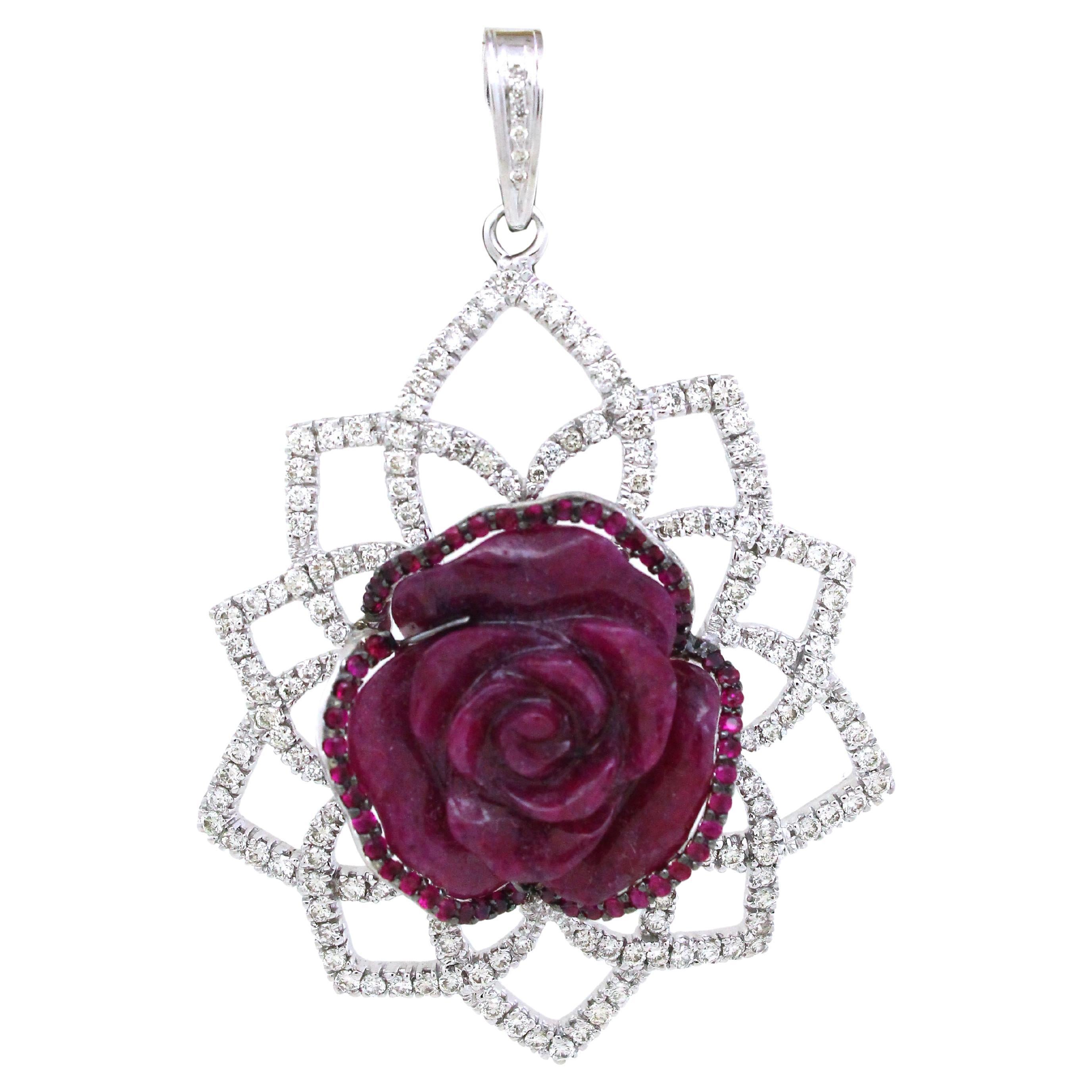 36.81 carats of Carved Ruby pendant  For Sale