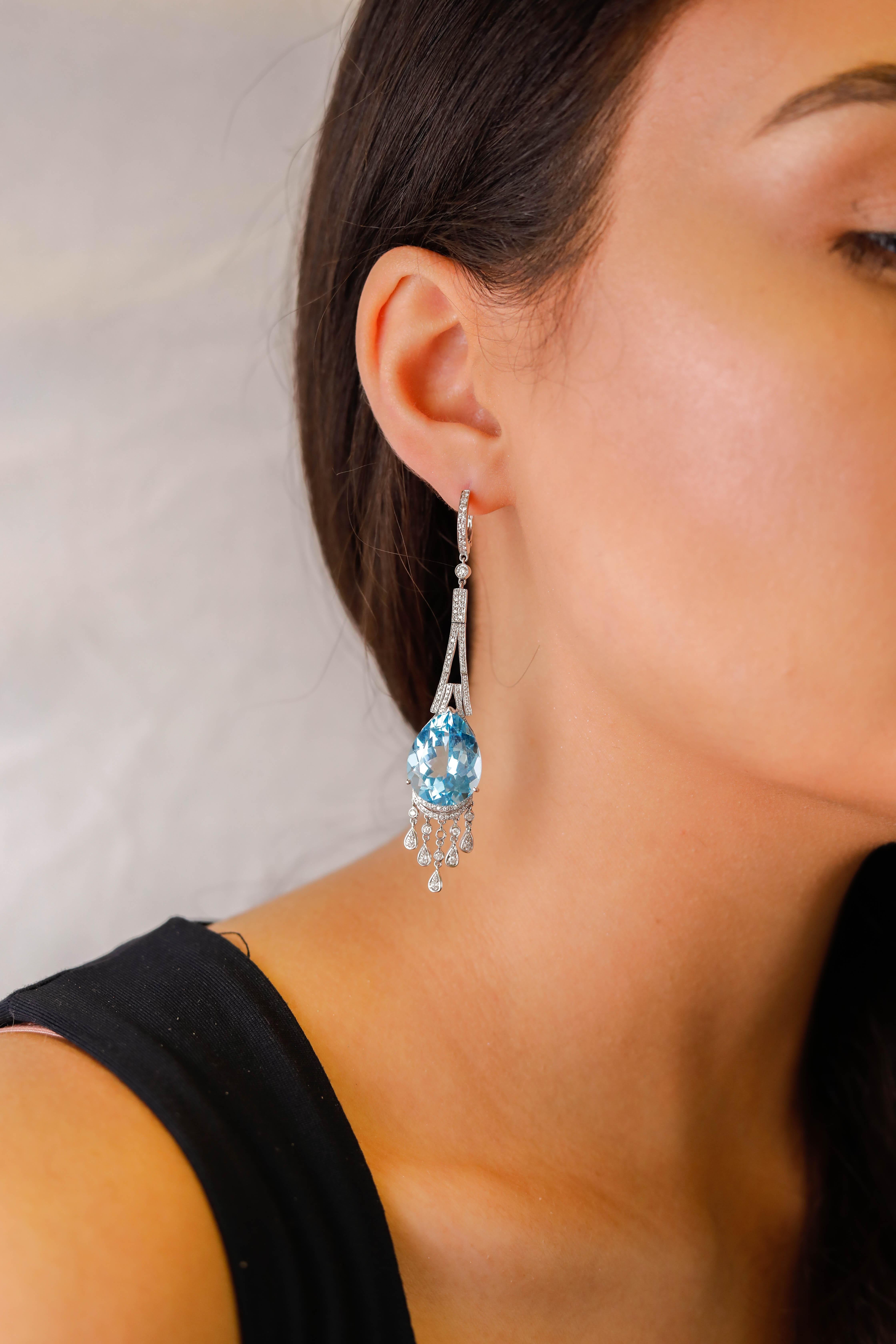 light blue dangle earrings