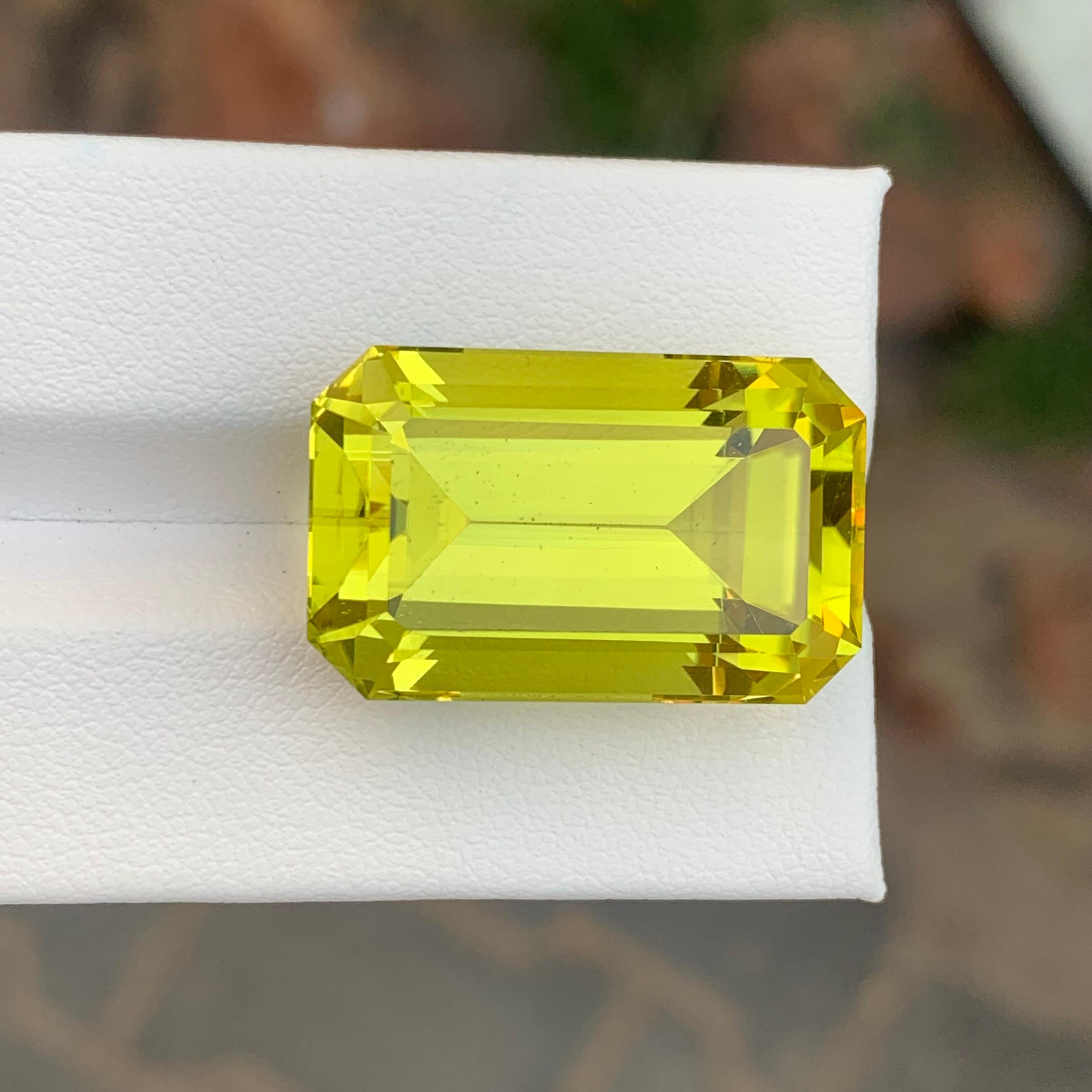 Faceted Lemon Quartz

Weight: 36.85 Carat
Dimension: 24 x 15.2 x 13.5 Mm
Colour: Green Gold
Shape: Emerald 
Certificate : On Demand
Treatment: Non

Faceted Green Gold Lemon Quartz is a striking gemstone known for its vivid yellow-green brilliance