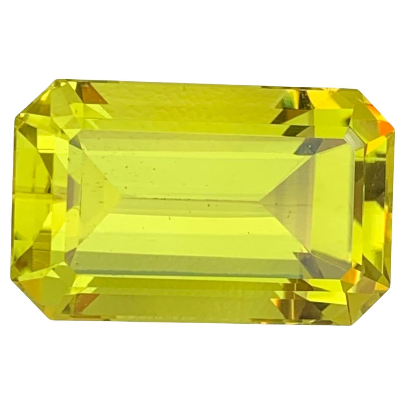 36.85 Carat Natural Loose Green Gold Lemon Quartz Emerald Shape Gemstone