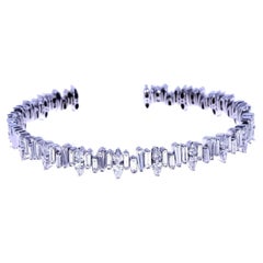 3.68ct Baguette and Pear Shape Diamond Bangle