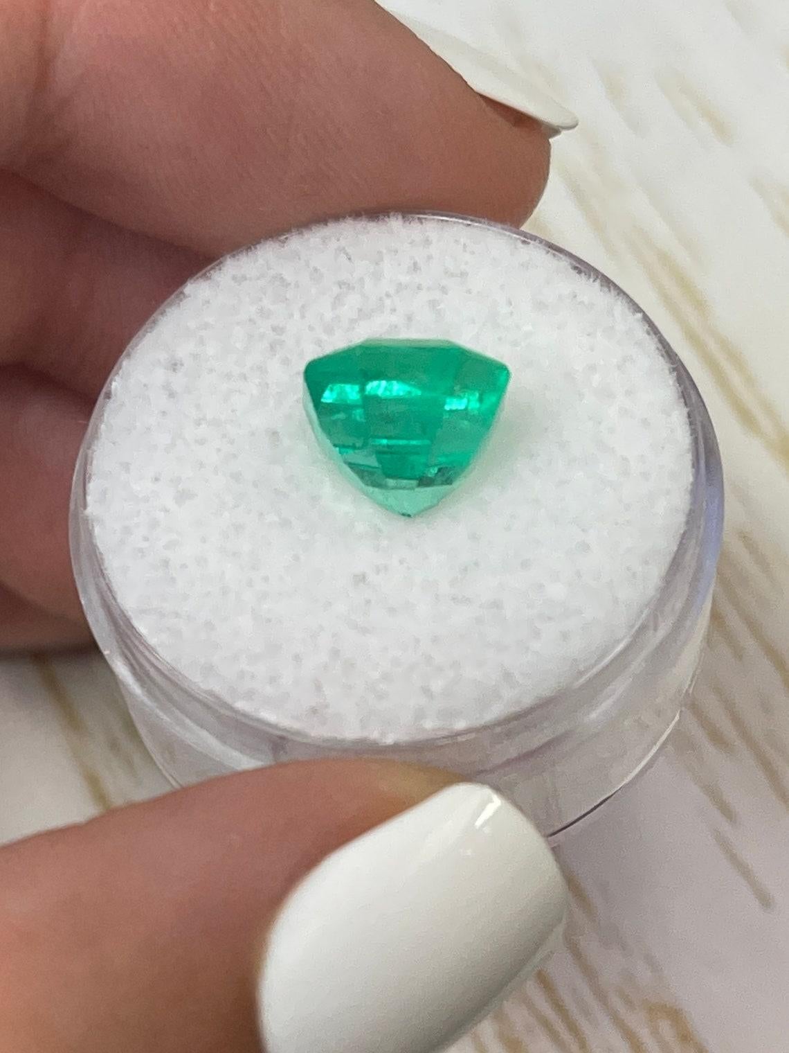 3.68ct Luminous Asscher Cut Muzo Green Emerald 9x9 Genuine May Birthstone (pierre de naissance de mai) Unisexe en vente