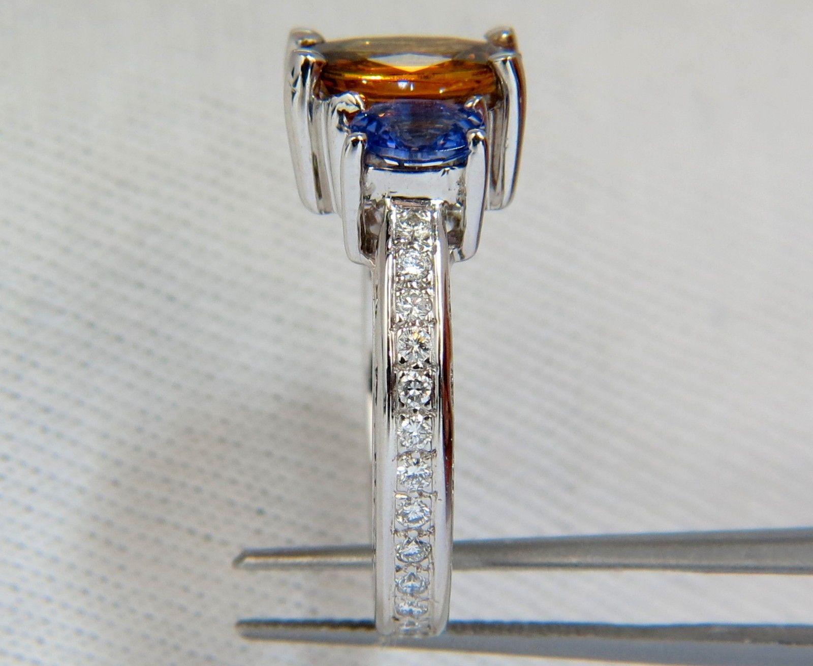 3.68CT Natural Fancy Vivid Yellow Brown Sapphire Tanzanite Diamonds Ring 14KT In New Condition For Sale In New York, NY