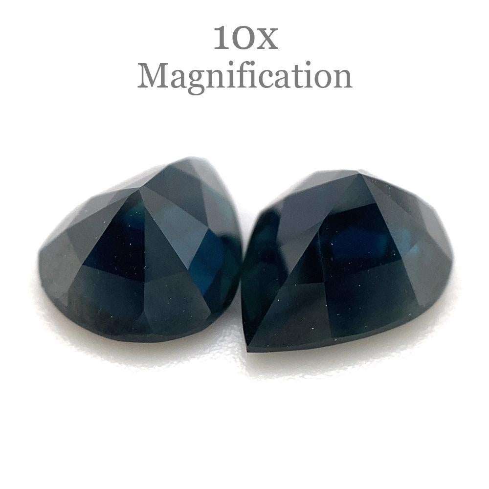 3.68ct Pair Pear Blue Sapphire from Thailand Unheated For Sale 5