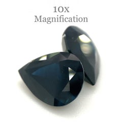 3.68ct Pair Pear Blue Sapphire from Thailand Unheated