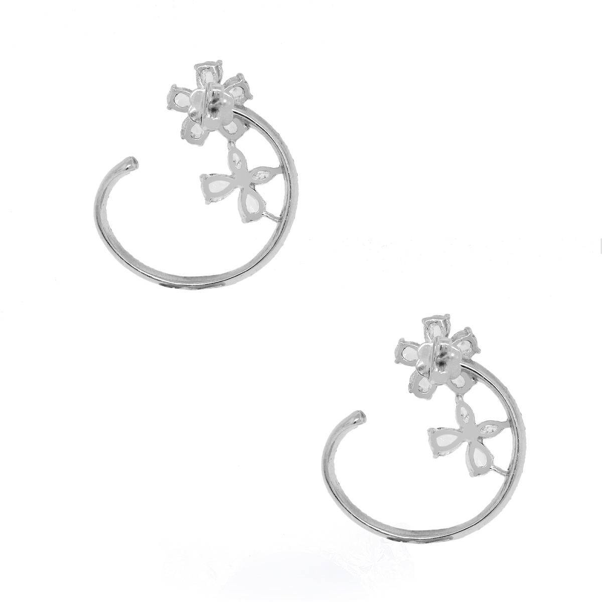 Round Cut 3.69 Carat Diamond Earrings For Sale