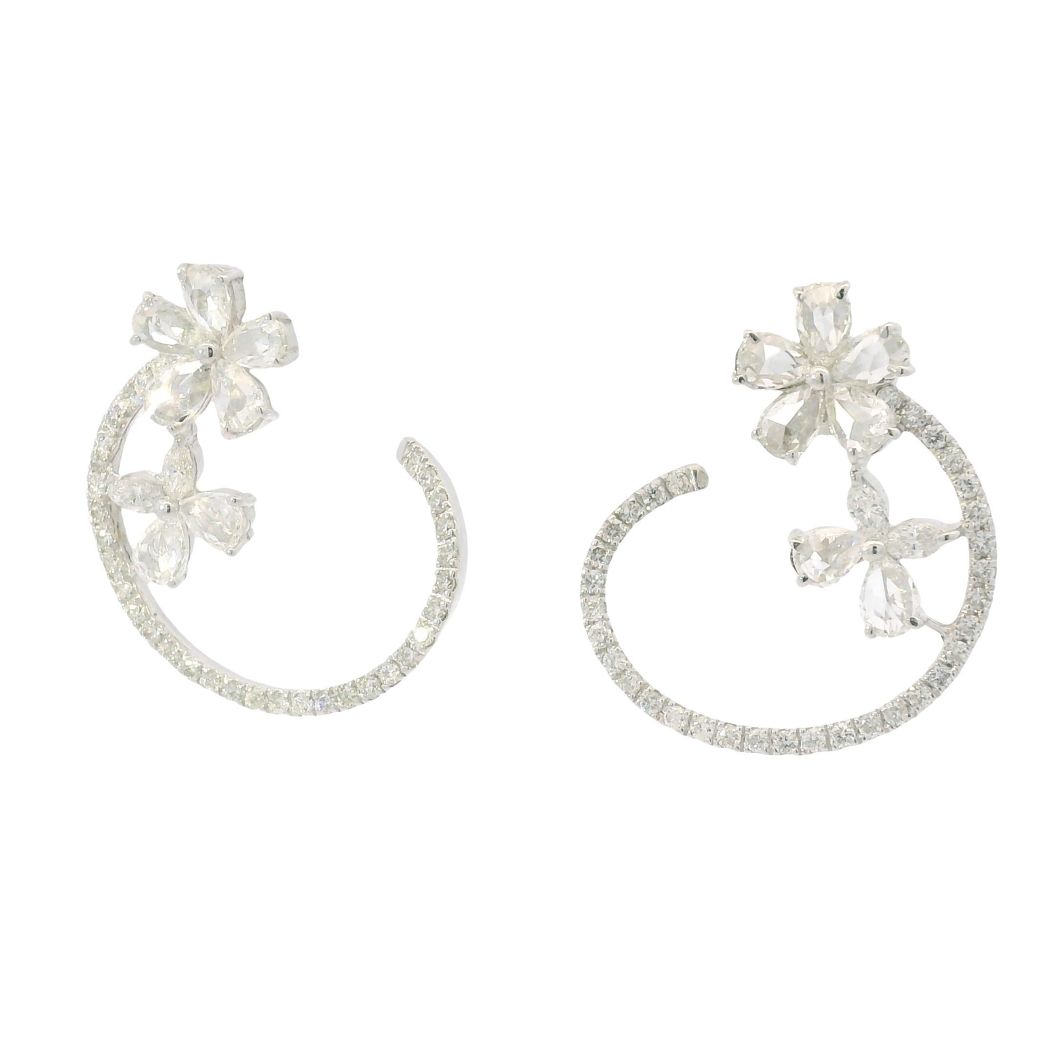 Orecchini con diamanti da 3,69 carati In condizioni ottime in vendita a Boca Raton, FL