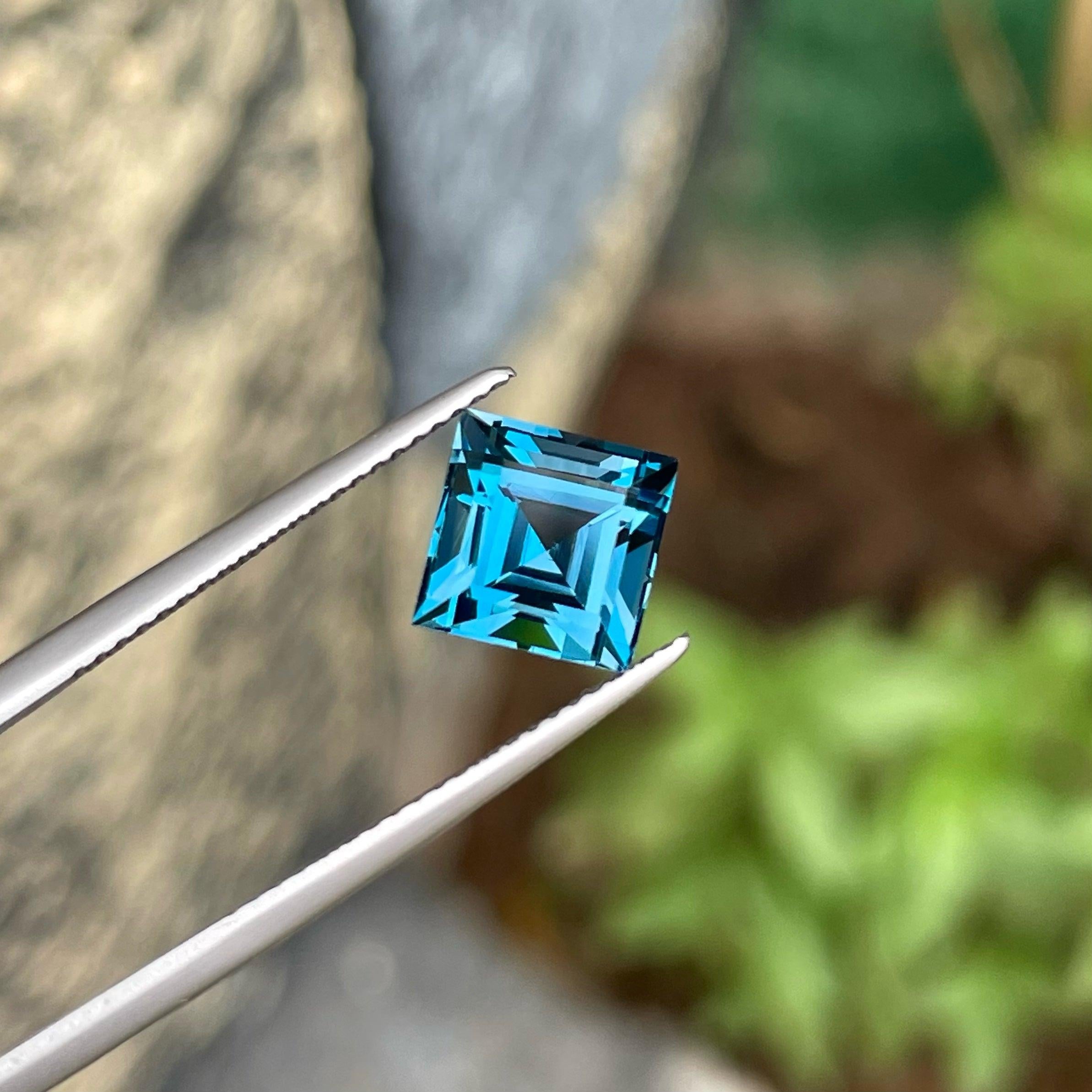 Exquisite London Blue Topaz Stone, Available For Sale At Wholesale Price, Natural High-Quality 3.69 Carats Flawless Loupe Clean Clarity, Certified London Blue Topaz From Africa.

Product Information:
GEMSTONE NAME	Exquisite London Blue Topaz