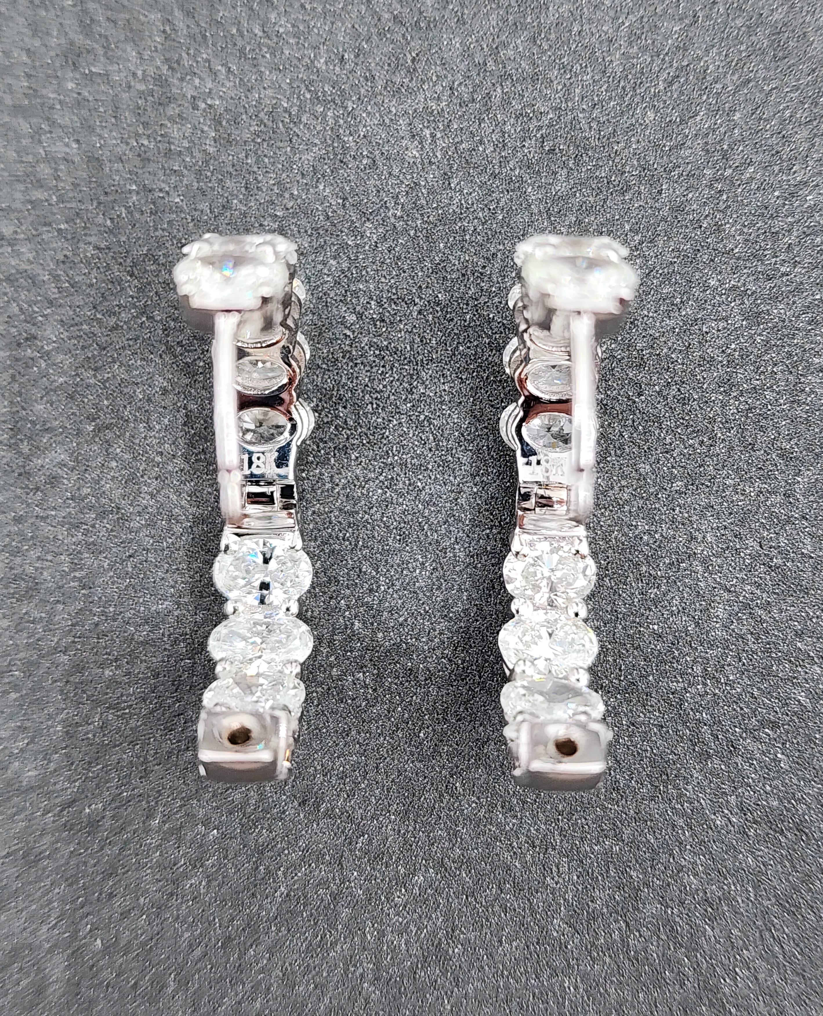 Taglio ovale 3,69 ct Diamante ovale Est-Ovest Huggies in vendita