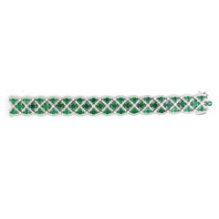 3.69 cts of Diamond and 14.22 cts of Emerald Bracelet