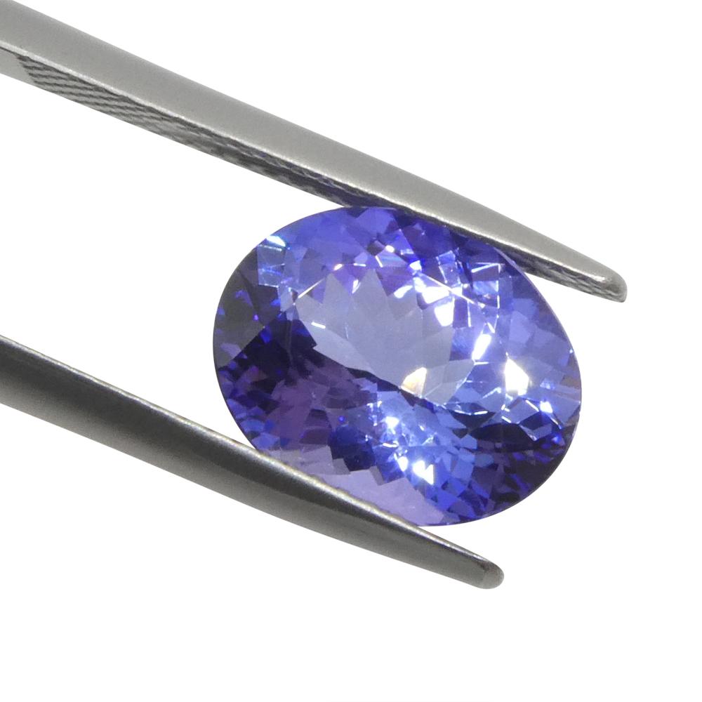 Oval Cut 3.69ct Oval Violet Blue Tanzanite from Tanzania For Sale