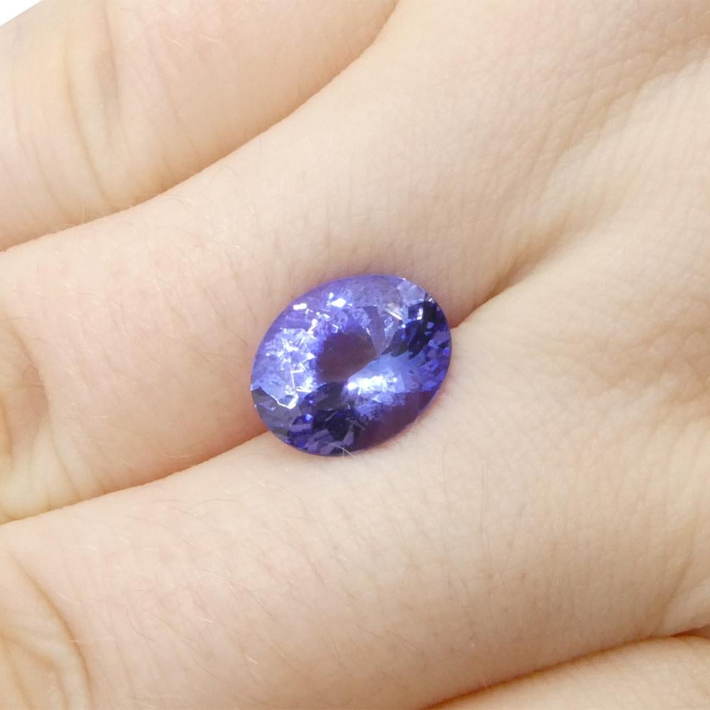 Women's or Men's 3.69ct Oval Violet Blue Tanzanite from Tanzania For Sale