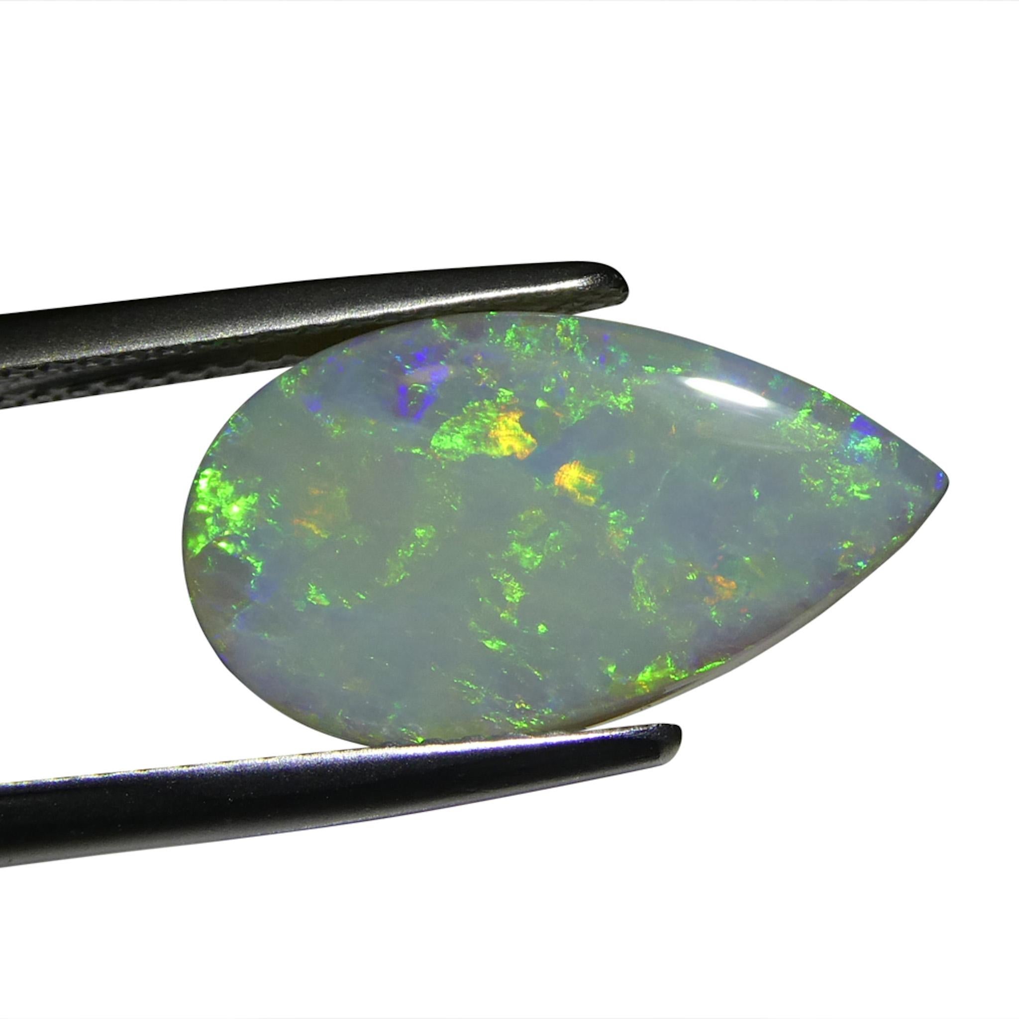 Opale grigio cabochon a pera 3,69ct dall'Australia in vendita 6