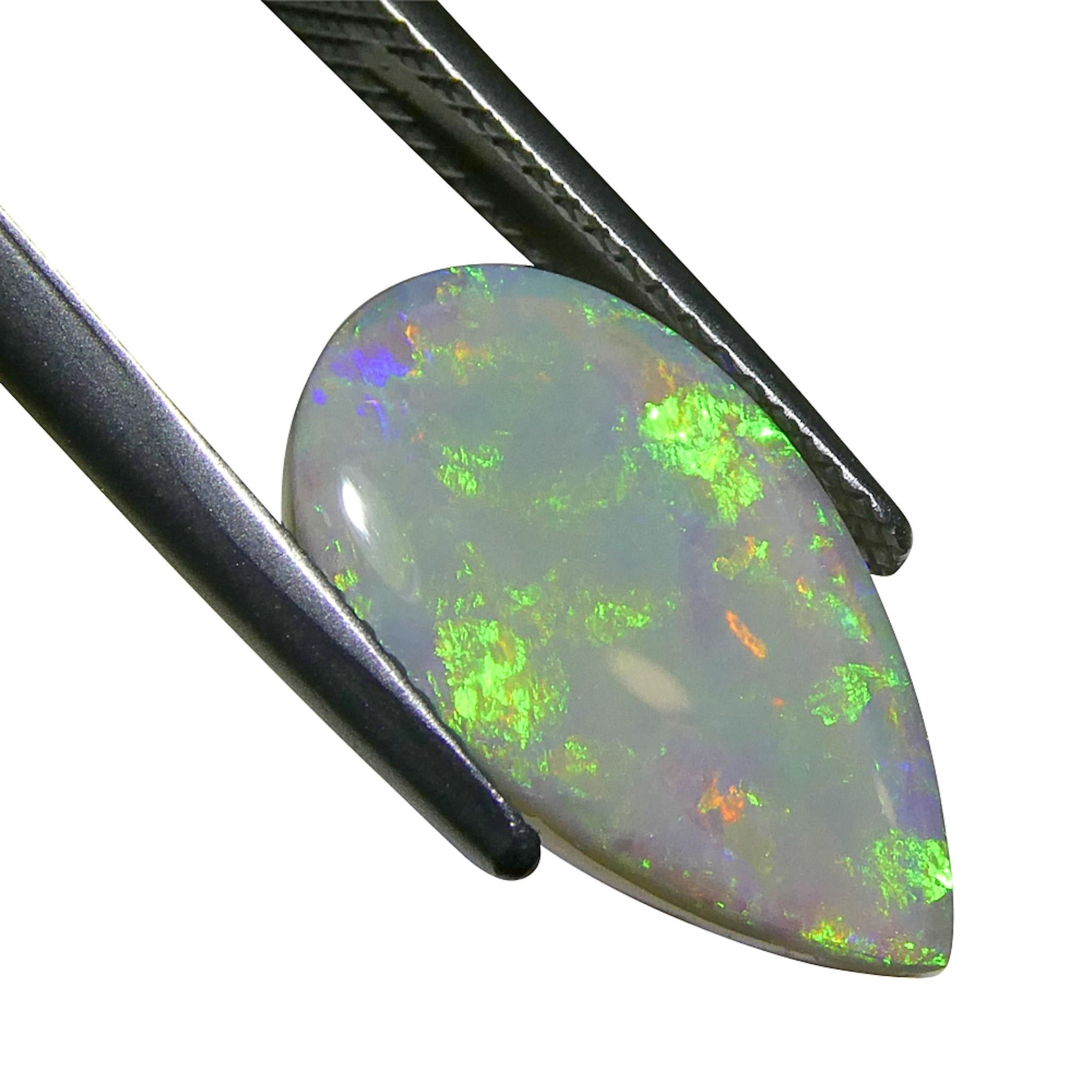 Opale grigio cabochon a pera 3,69ct dall'Australia in vendita 8