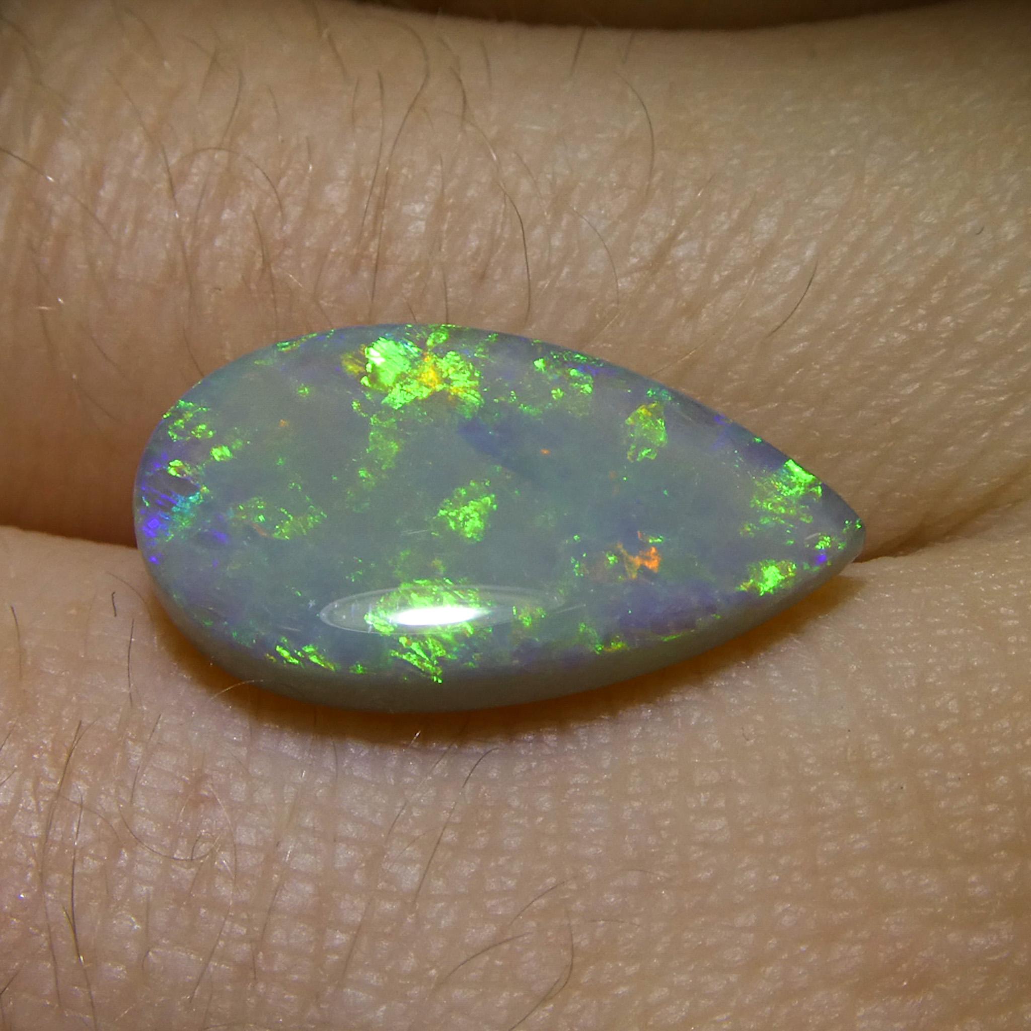 Opale grigio cabochon a pera 3,69ct dall'Australia in vendita 9