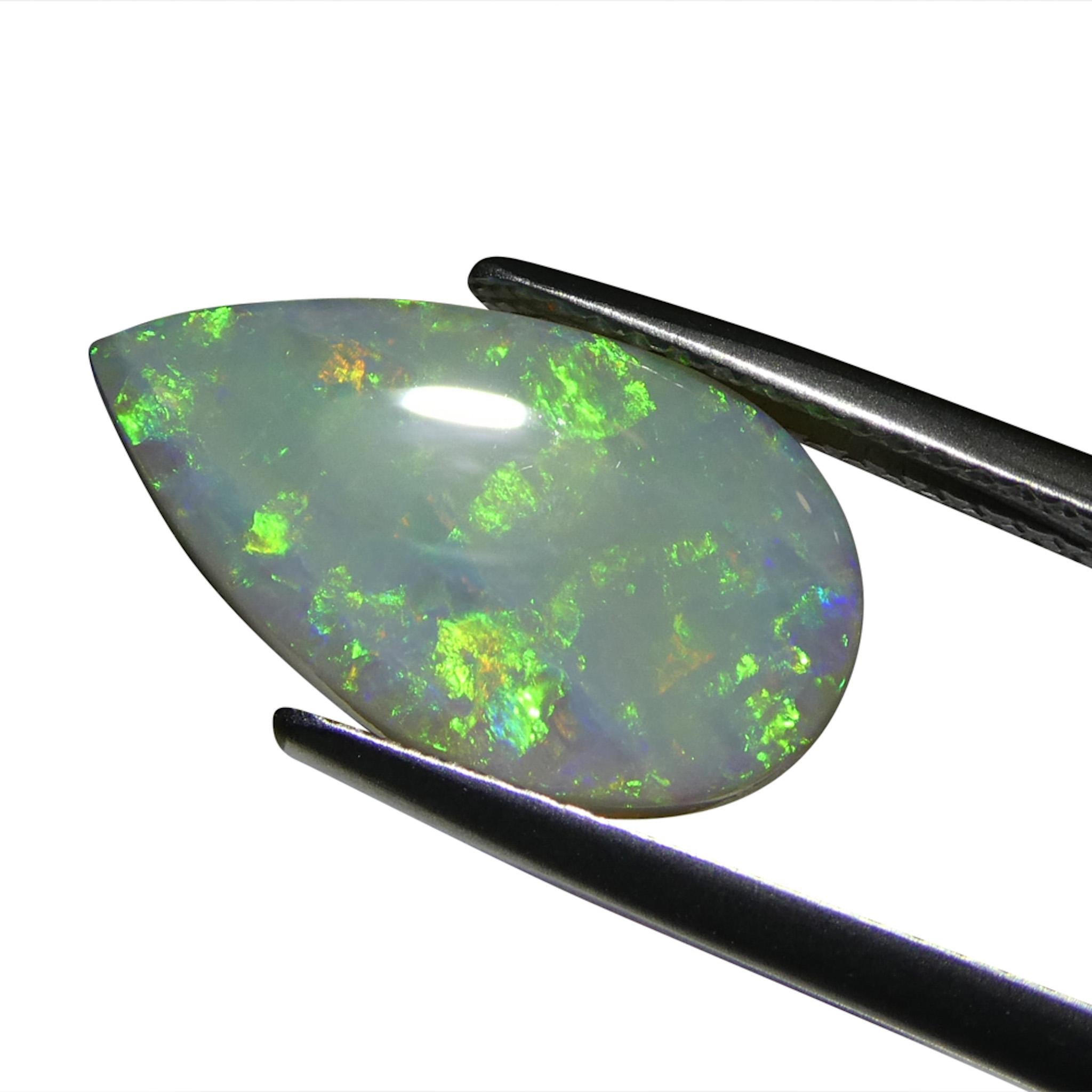 Opale grigio cabochon a pera 3,69ct dall'Australia In condizioni Nuovo in vendita a Toronto, Ontario