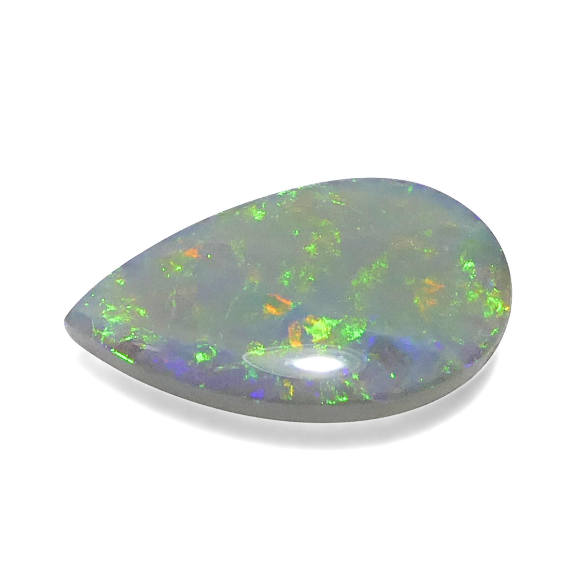 Opale grigio cabochon a pera 3,69ct dall'Australia in vendita 1