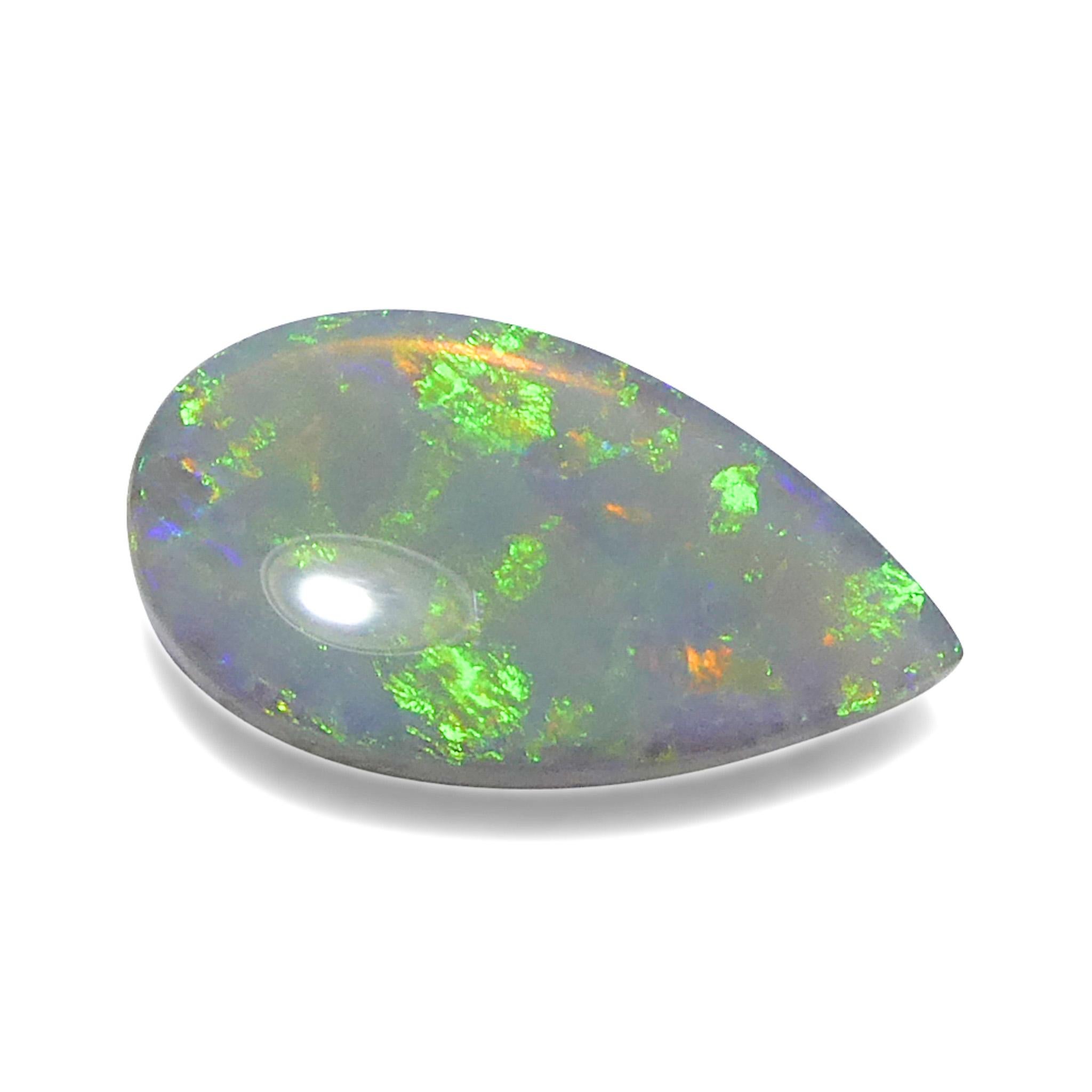 Opale grigio cabochon a pera 3,69ct dall'Australia in vendita 2