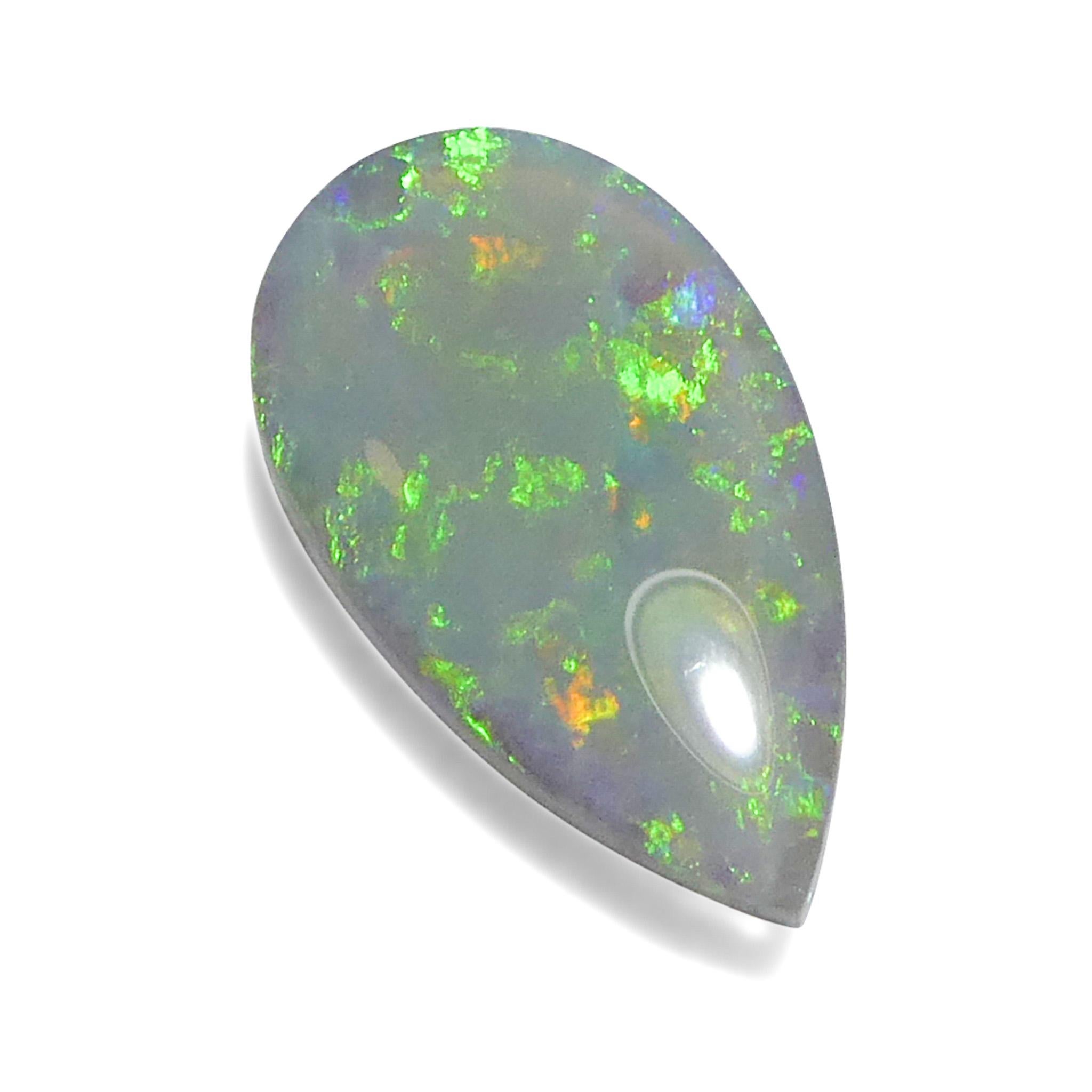Opale grigio cabochon a pera 3,69ct dall'Australia in vendita 3