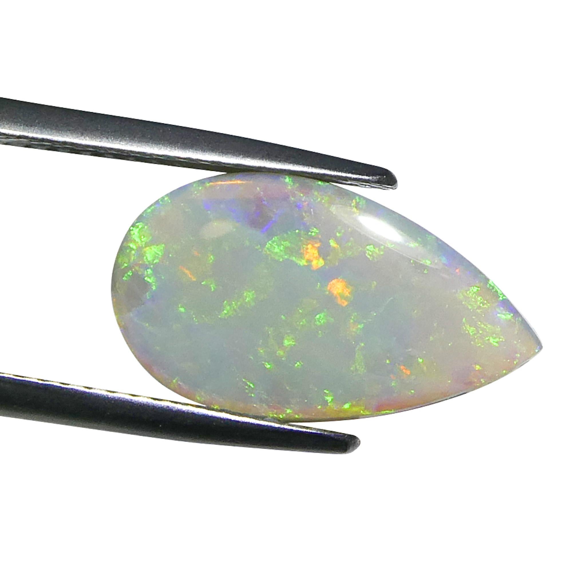 Opale grigio cabochon a pera 3,69ct dall'Australia in vendita 4