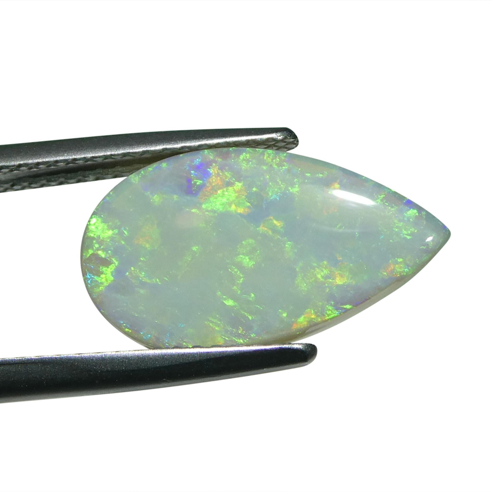 Opale grigio cabochon a pera 3,69ct dall'Australia in vendita 5