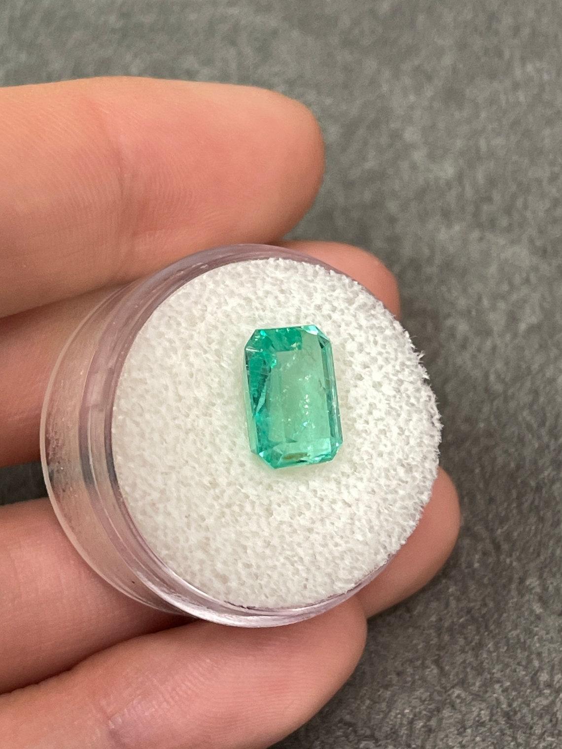3.69ct Seafoam Green Emerald Cut Muzo Colombian Gem Genuine May Birthstone For Sale 3