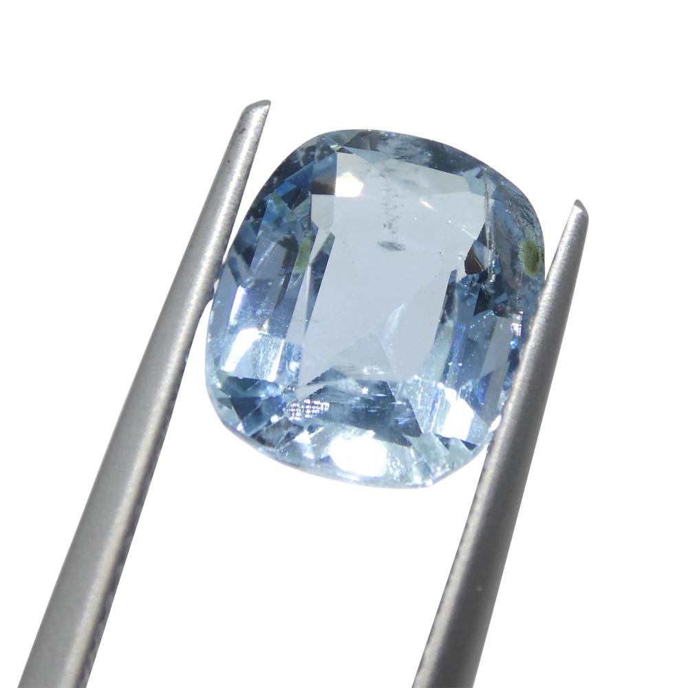 3.6ct Cushion Blue Aquamarine from Brazil For Sale 6
