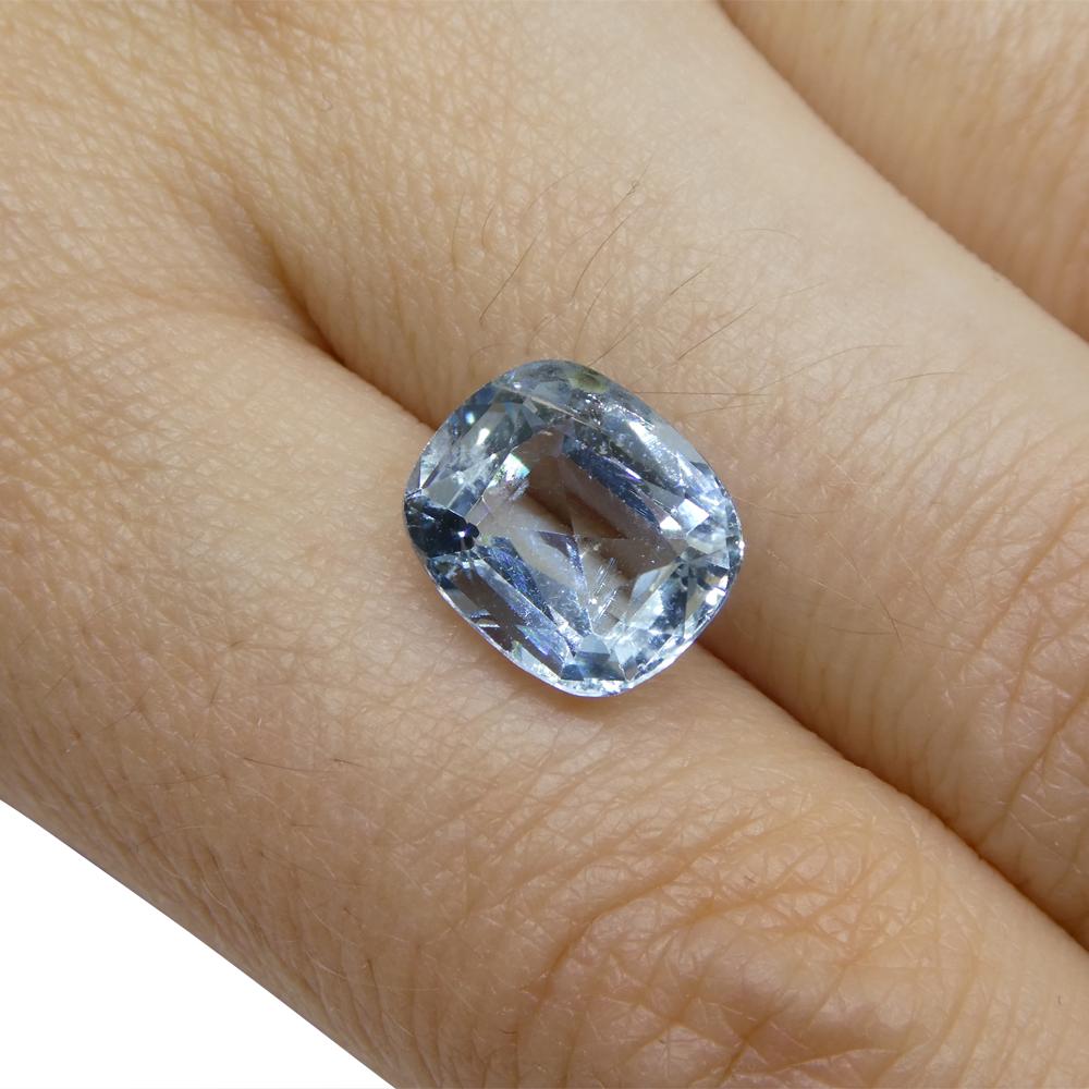 3.6ct Cushion Blue Aquamarine from Brazil For Sale 7