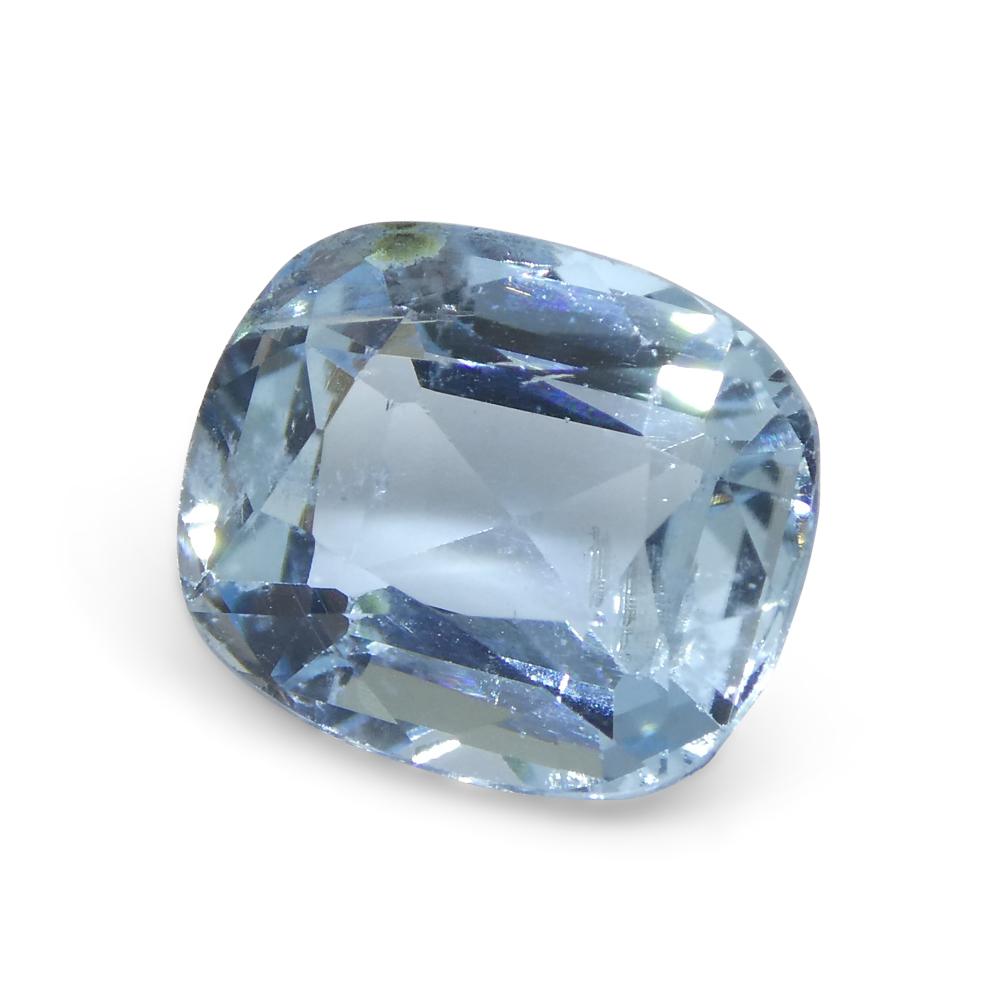 3.6ct Cushion Blue Aquamarine from Brazil In New Condition For Sale In Toronto, Ontario