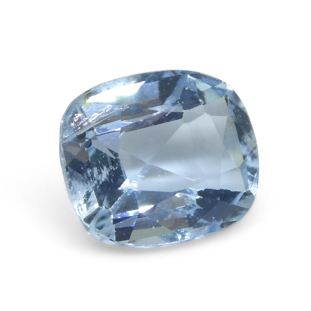 3.6ct Cushion Blue Aquamarine from Brazil For Sale 3