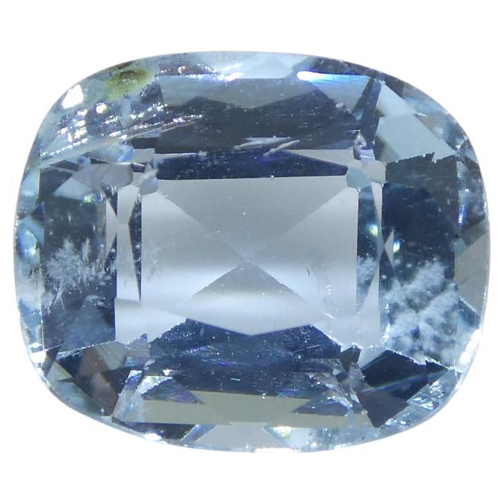 3.6ct Cushion Blue Aquamarine from Brazil For Sale