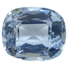 Aigue-marine bleue coussin de 3.6ct du Brésil