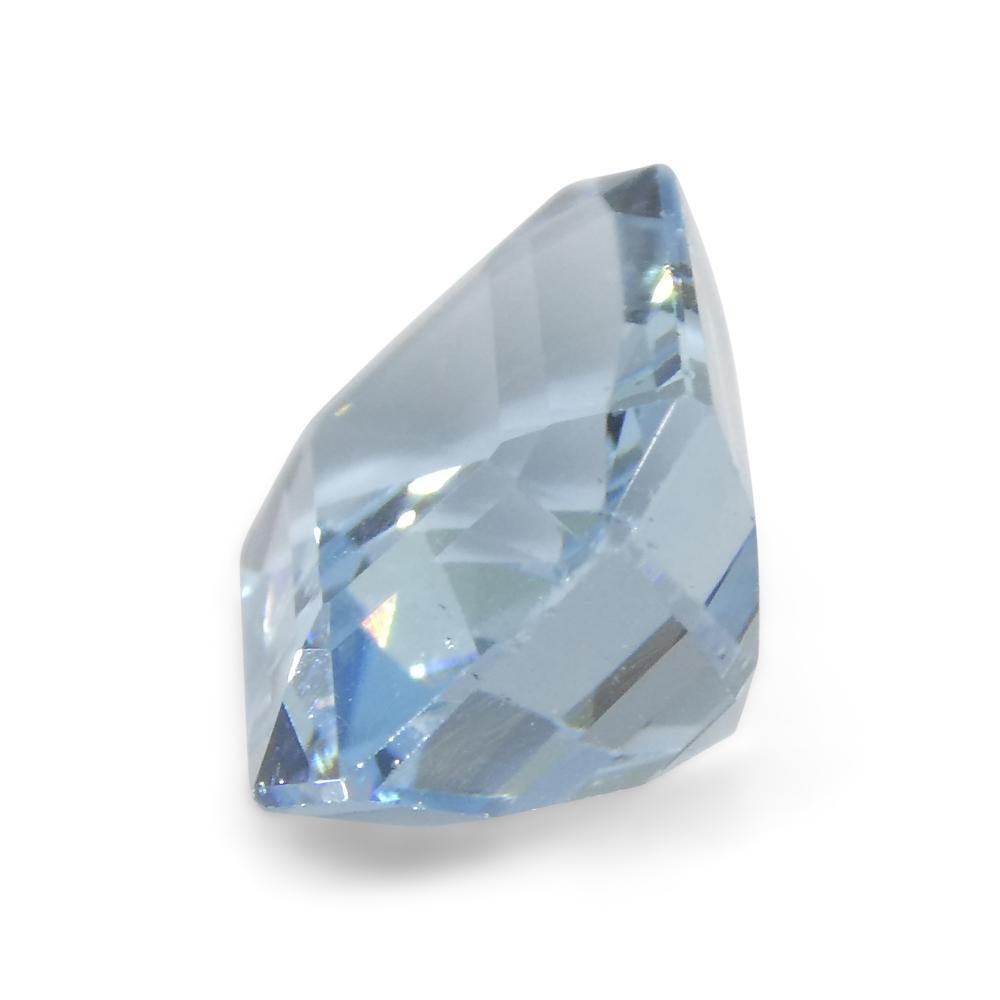 Women's or Men's 3.6ct Emerald Cut Blue Aquamarine from Brazil For Sale