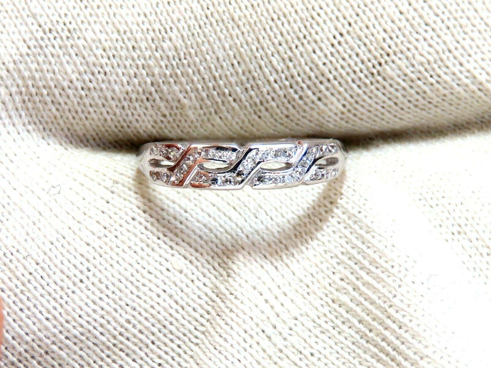 .36 Carat Natural Diamonds Accent Band 14kt Flat Profile Greek Infinity Crest In New Condition For Sale In New York, NY
