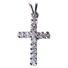 .36ct Natural Diamonds Petite Cross Pendant 14kt*