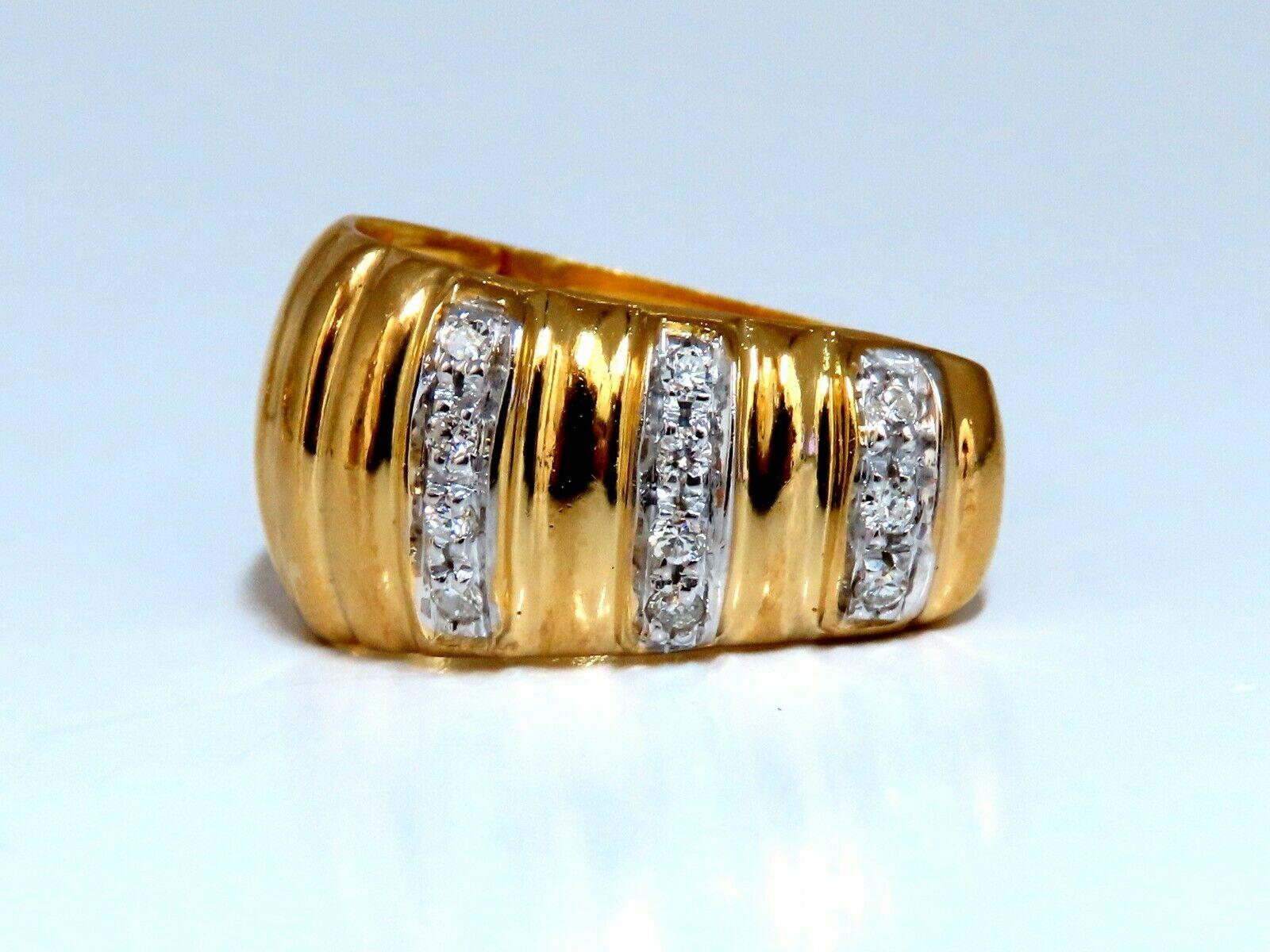 Women's or Men's .36 Carat Natural Diamonds Stripped Staggered Row Bead Set Earrings 18 Karat For Sale