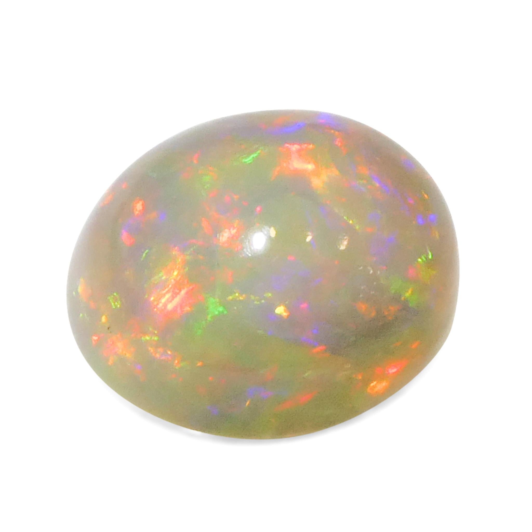 Ópalo Welo Blanco Cabujón Ovalado 3,6ct de Etiopía en venta 2