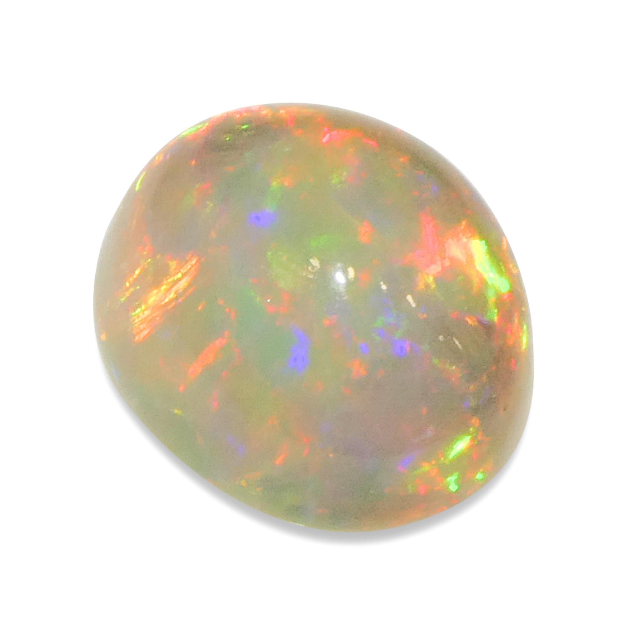 Ópalo Welo Blanco Cabujón Ovalado 3,6ct de Etiopía en venta 3
