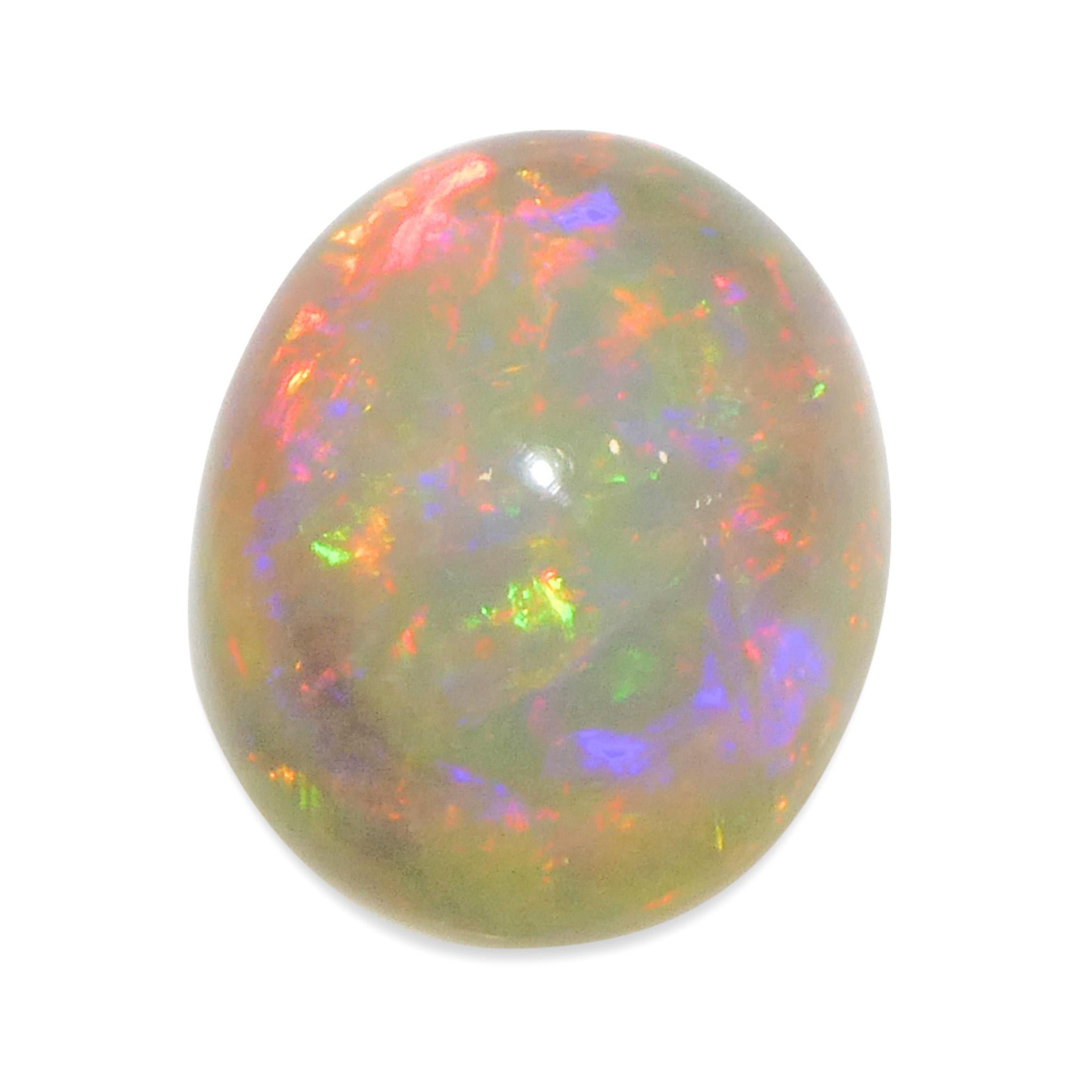 Ópalo Welo Blanco Cabujón Ovalado 3,6ct de Etiopía en venta 4
