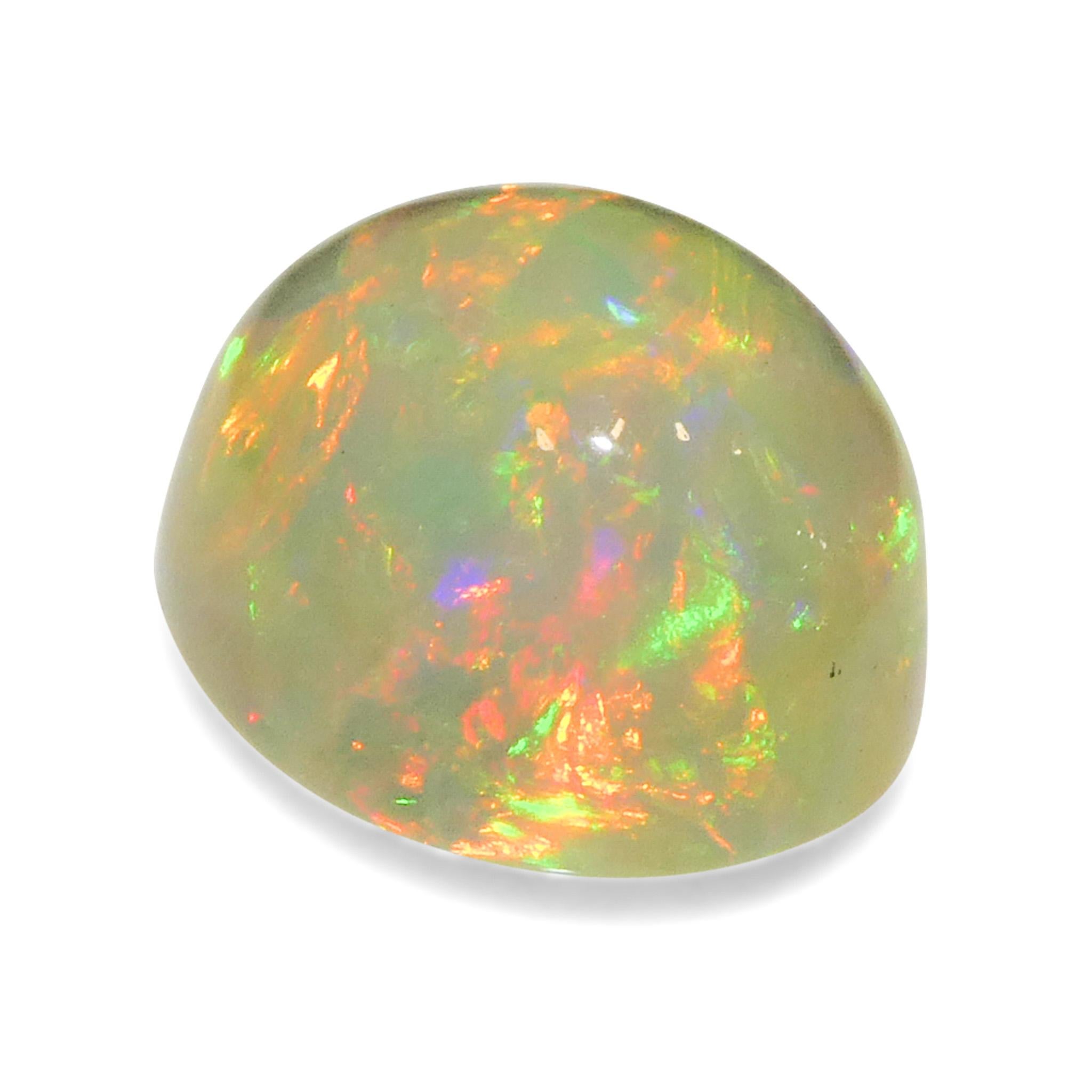 Ópalo Welo Blanco Cabujón Ovalado 3,6ct de Etiopía en venta 5