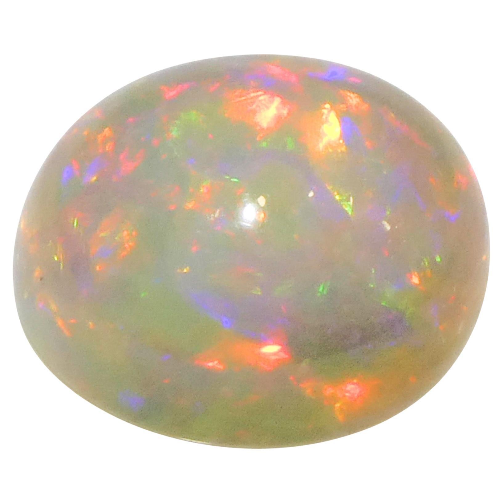 3.6ct Oval Cabochon White Welo Opal from Ethiopia