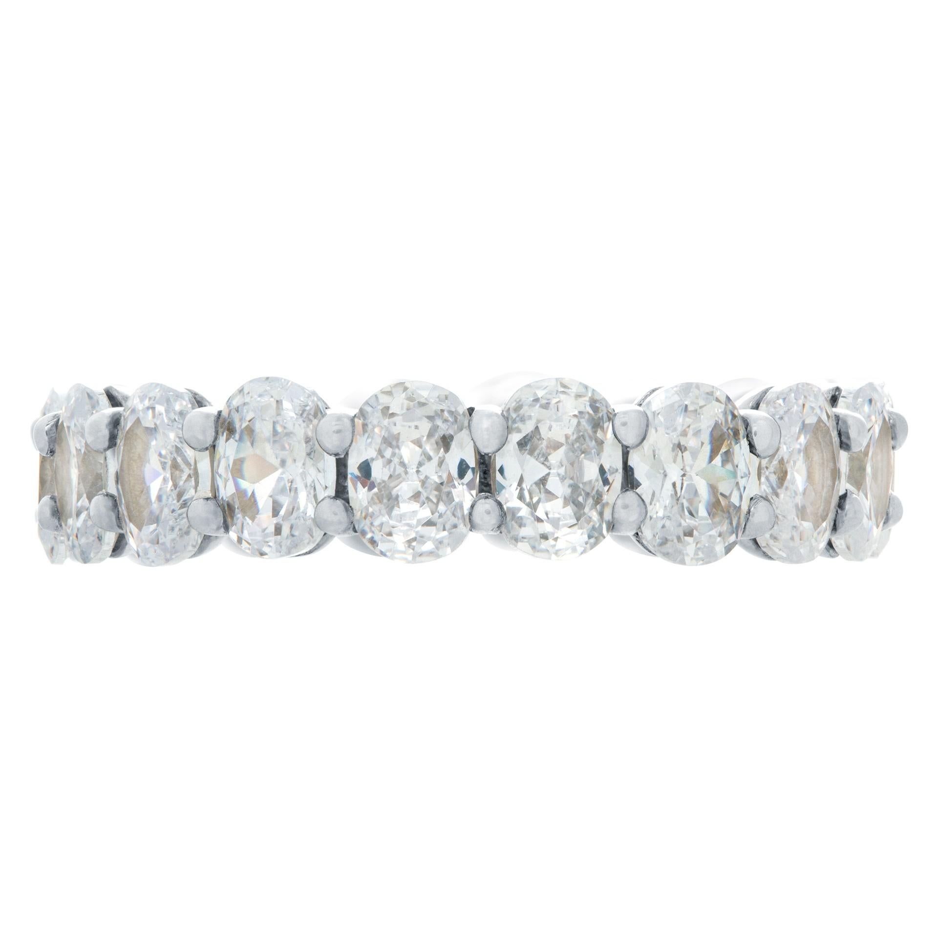 Oval Cut Diamond eternity band in platinum with 18 diamonds (G-H color, VS clarity) of 0.20pts each totaling appx. 3.60 carats. Contact us for sizing.