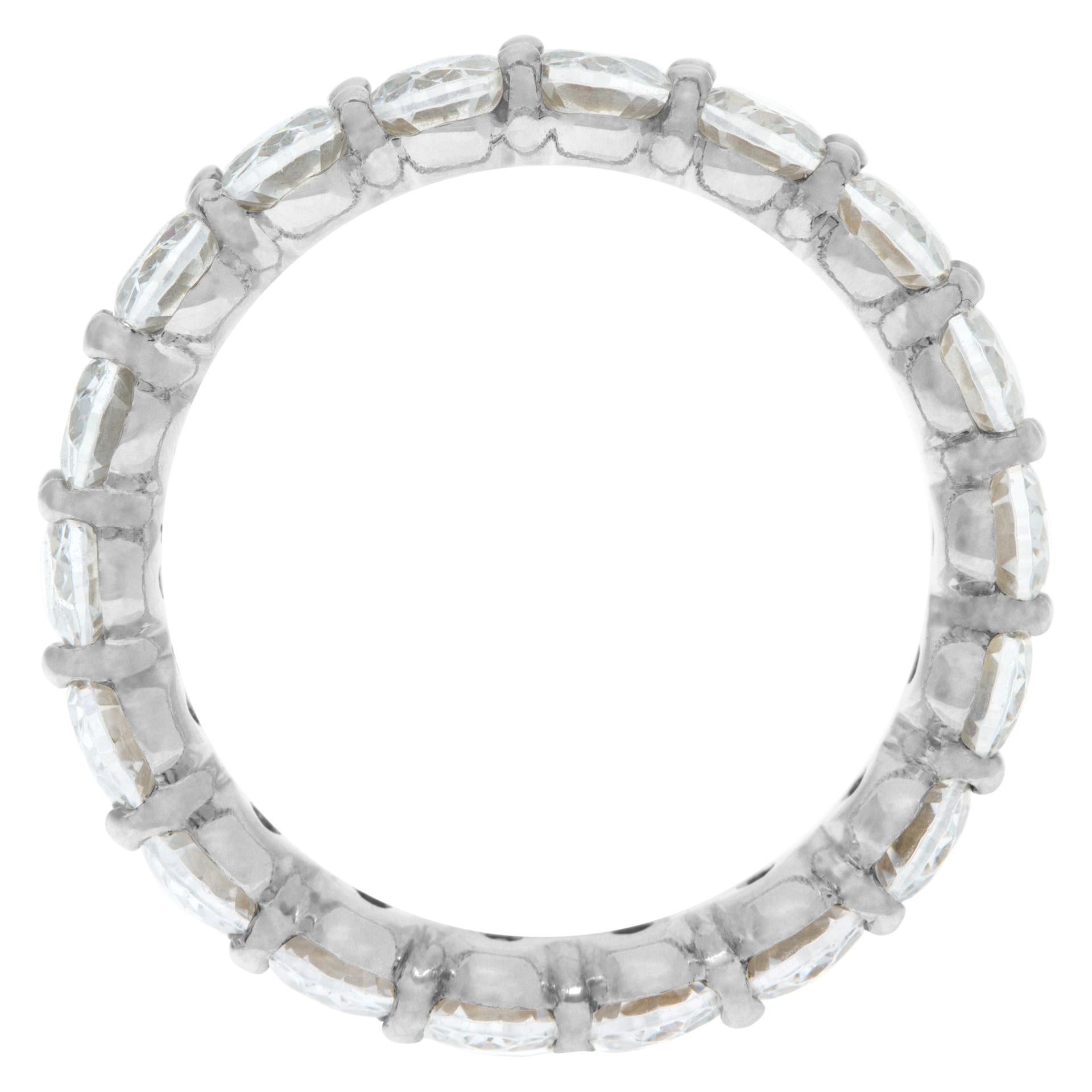 Women's 3.6ct Oval Cut Diamond eternity band or ring in platinum For Sale