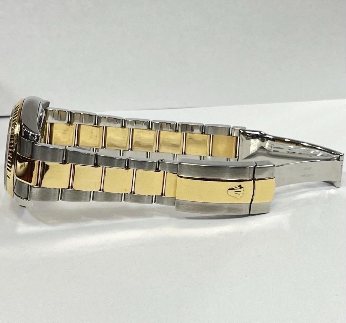 Rolex Montre Datejust 116233 champagne à cadran chiffres romains bicolore 36 mm en vente 9